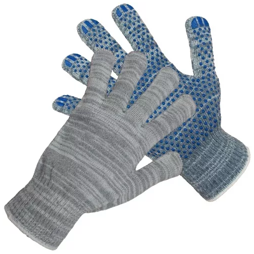 Перчатки х/б 10класс, 5 ниток с ПВХ точка