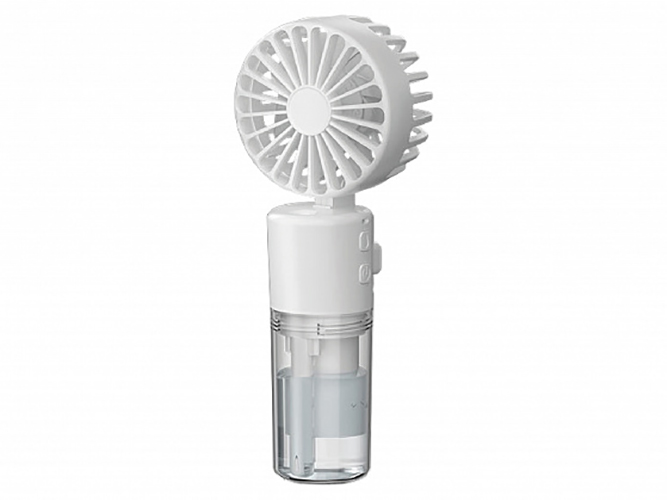 Вентилятор портативный ручной макс. 4400 об/мин 3 скорости с увлажнителем 20 мл с подвесом на шею 900 мА*ч белый Фарлайт