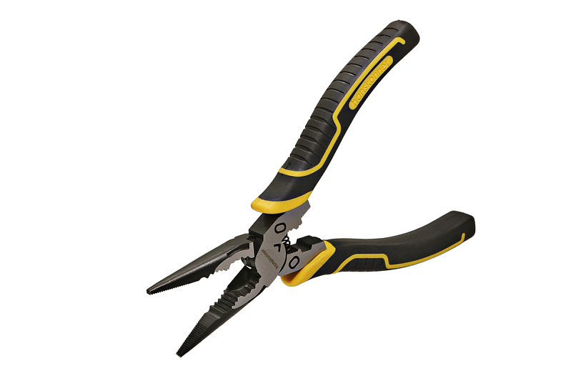 Длинногубцы "Hanskonner", прямые 160мм, двухкомпонентные ручки