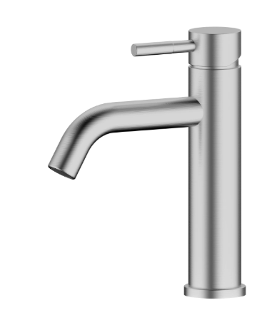 Смеситель для умывальника "RUSH Melos SUS1101-11", однорычажный, нержавейка, с подводкой