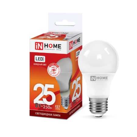 Лампа светодиодная A65 25Вт Е27 220В 6500К 2250Лм LED-A70-VC "IN HOME"