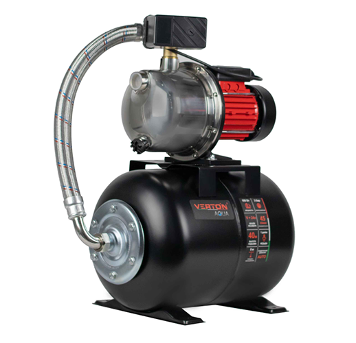Насосная станция автоматическая Verton AQUA PS600S/24 (Нерж.ст.,600Вт,230В/50Гц,Q max45л/мин,V24л,глуб.8м,Hmax40м,диам. вх./вых.1, давл.3 бар,Tmax жидк.0-60°C,внеш.диам.шланга32 мм,внутр.диам.шланга25мм)