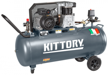 Компрессор поршневой ременной KAC-150/70S производительность 460л/мин 2200Вт 220В максимальное рабочее давление 8 бар "Kittory"