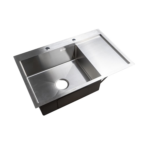 Мойка нержавеющая врезная 780*510*200*0,8мм "I-Tech", с выпуском 3 1/2, с сифоном, правое крыло, сатин