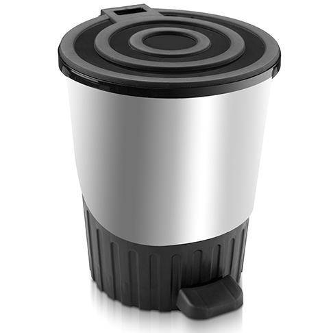 Ведро для мусора 14л, серебро, 01062