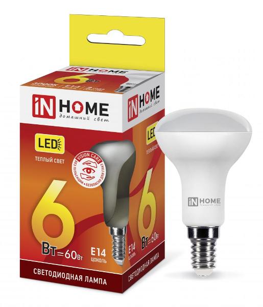 Лампа светодиодная R50 6Вт &quot;IN HOME&quot; Е14 220В 4000К 480Лм, как 40Вт