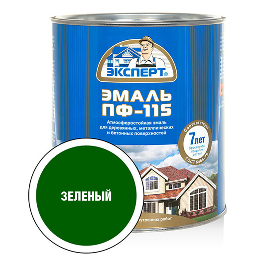 Эмаль алкидная зелёная ПФ-115 "Эксперт", 2,7кг