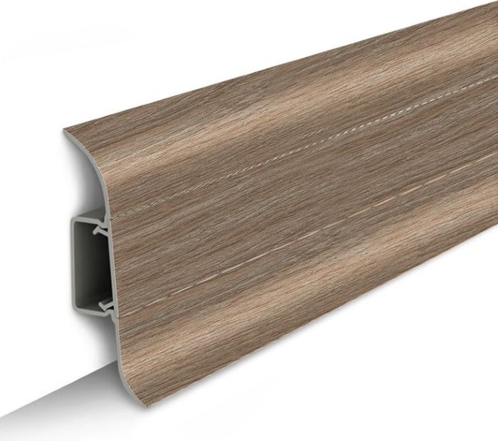 Плинтус "Дуб капучино", кабель-канал, мягкий край, 55*2200мм