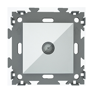 Розетка, TV, "CGSS", скрытой проводки, с рамкой, белая