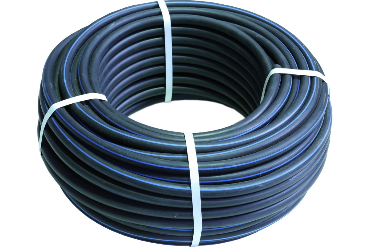 Рукав газовый ВРТ ⌀ 6,3 мм, ЧЕРНЫЙ (кратно 5м) (кислородный с синей полосой, III кл., бухта 50 м)