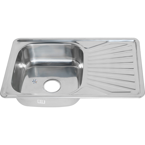 Мойка нержавеющая врезная 780*480*160*0,6мм "Melana", с выпуском 3 1/2, правое крыло, с сифоном