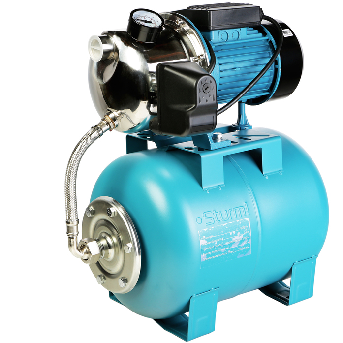 Насосная станция WP97080ST, 800Вт, 24 литра Помпа нерж Sturm!