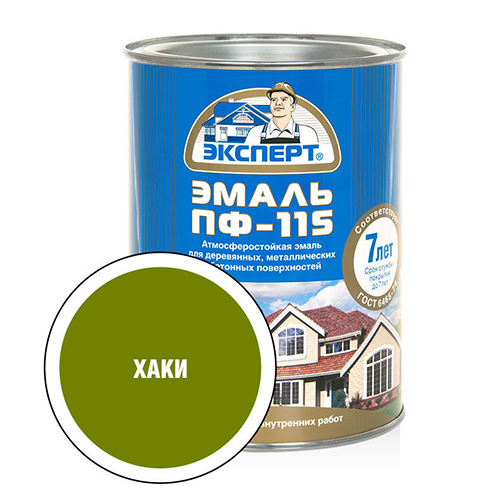 Эмаль алкидная хаки ПФ-115 "Эксперт", 0,8кг