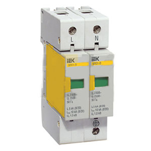 Ограничитель импульсных перенапряжений ОПС-1-C 2P In=20kA Un=400 Im=40kA "ИЭК"