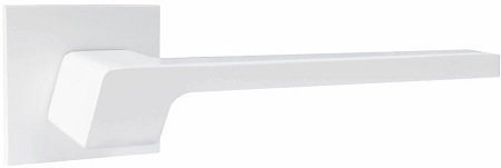 Ручка дверная "809Е11", нажимная, квадратная накладка, "Белый матовый 03"