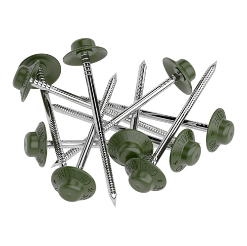 Гвозди с литой шляпкой зеленые, 75 мм