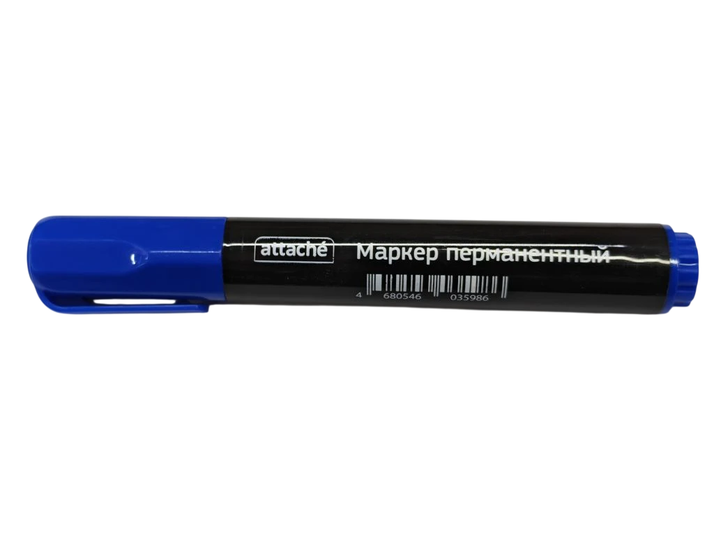 Маркер перманентный синий пулевид наконечник 1,5-3мм, Attache