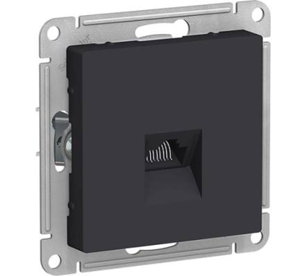 Розетка компьютерная RJ45, кат. 5е, механизм (без рамки), ATLASDESIGN карбон
