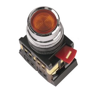 Кнопка ABLF-22 красный, d22mm неон, 240В 1з+1р "ИЭК"