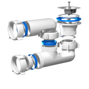 Сифон для душевого поддона регулируемый со стальным выпуском, 1.1/2, Е210