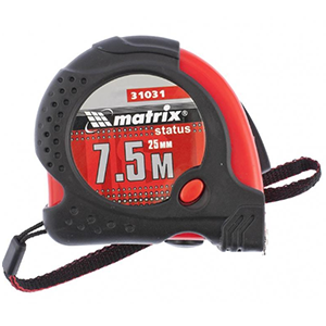 Рулетка "Status Magnet Fixation" 7,5м*25мм, обрезиненный корпус, зацеп с магнитом