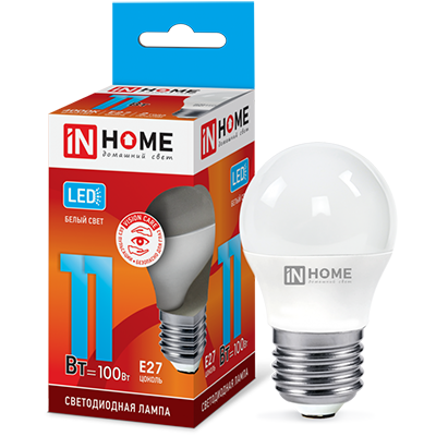 Лампа светодиодная 11Вт Е27 220В 4000К 990Лм LED-ШАР-VC &quot;IN HOME&quot;