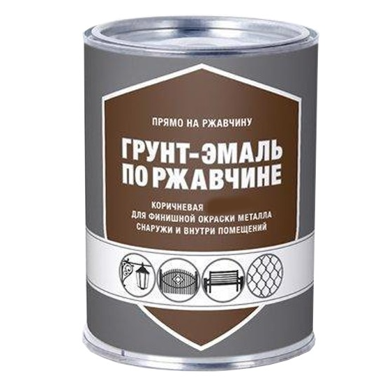 Грунт-эмаль по ржавчине "3 в 1" алкидная коричневая "Первая Цена", 0,8кг
