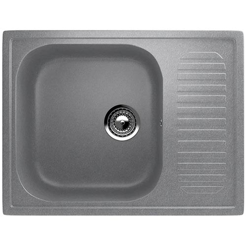 Мойка из искусственного гранита  "Ulgran",640*490*190мм "прямоугольная", графит