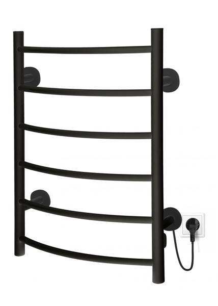 Электрический полотенцесушитель &quot;I-Tech Tango&quot; лесенка, 80Вт, размер: 530*680мм черный мат., прав.