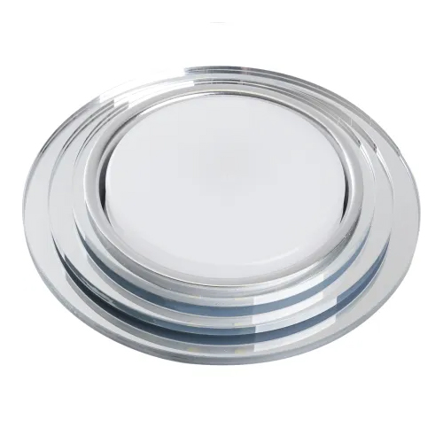 Светильник потолочный GX53 со светодиодной подсветкой 20LED*2835 SMD 4000K, 15W, без лампы, прозрачный, хром, CD5024 круг с драйвером в комплекте "Feron"