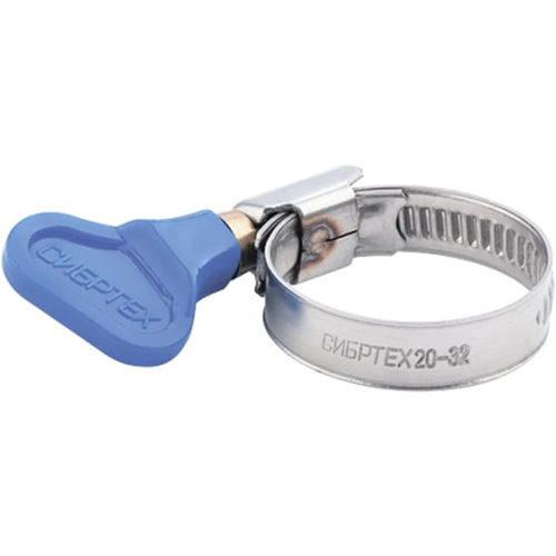 Хомуты "Сибртех" металлические 16-25мм крепление с формой ключа , уп-100шт