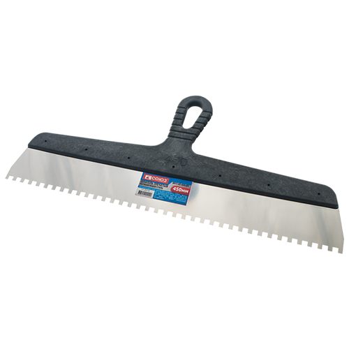 Шпатель зубчатый "СОЮЗ", 450мм, , зуб 8*8мм, нержавеющая сталь, пластиковая рукоятка,