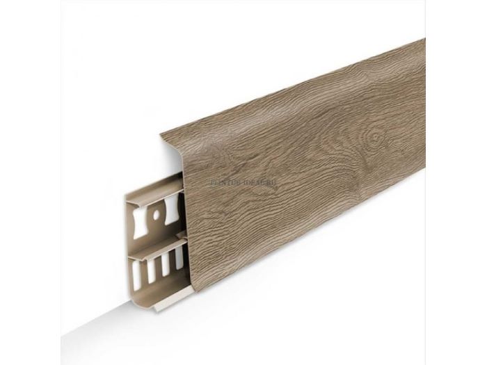 Плинтус "Дуб капучино", кабель-канал, мягкий край, 70*2200мм