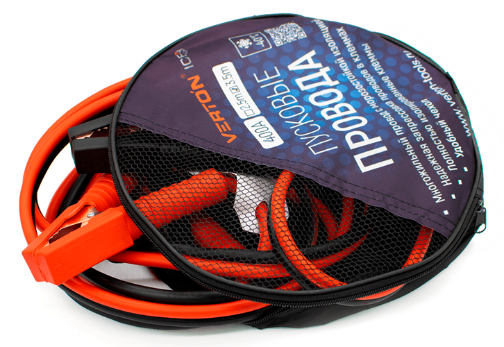 Пусковые провода VERTON Snow 400 А (400 A, CCA/TPR 3.5 м, Морозостойкие до -40 С.) 10 шт/кор.