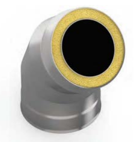 Сэндвич-отвод 135º, раструб D-115*200, Н+Н, 0,5мм, нержавейка (К)