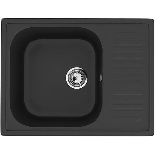 Мойка из искусственного гранита  &quot;Ulgran&quot;,640*490*190мм &quot;прямоугольная&quot;, ультра-черный