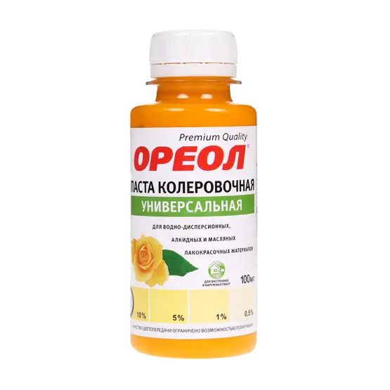 Паста колерная универсальная "Ореол", 100мл, "Желтый"