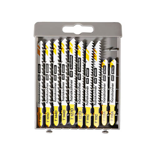 Пилки для лобзика универсальные 10шт, (T101D, T144D, T127D, T111C, T118A) Hanskonner