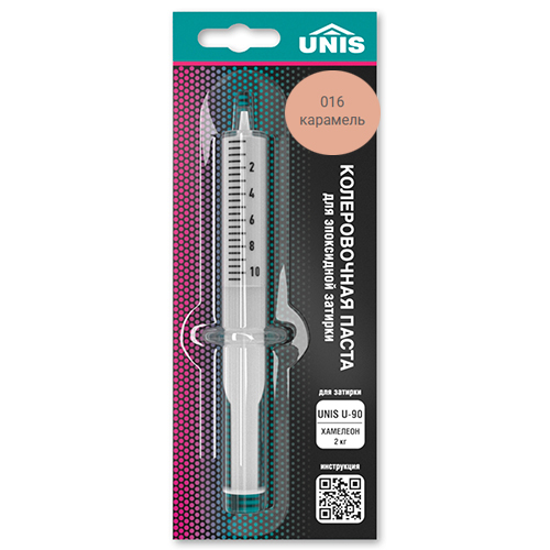 Колеровочная паста водоотталкивающая  "Юнис", к 2кг, "016 карамель" эпоксидная