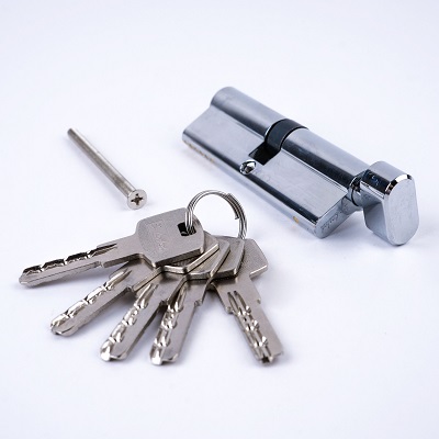 Цилиндр дверной, ключ/вертушка 40С/50, "Хром" (ЭК)