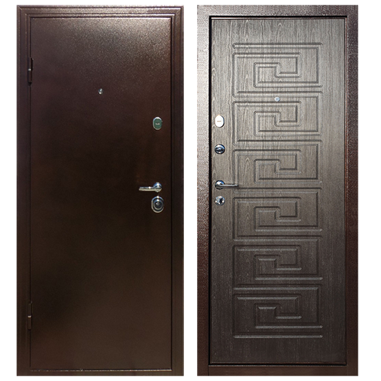 Дверь входная "Оптима 759", 960*2050*80мм, левая, металл - "Антик медь", МДФ - "Сандал серый"