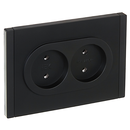 Розетка 2-ая &quot;FORTE&PIANO&quot; б/з с/п, 10А, FP126 черн. IEK