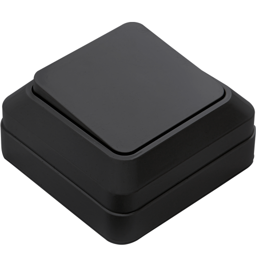 Выключатель 1-кл "IN HOME Bolleto" о/п, черный, 1/10/200, 7021B