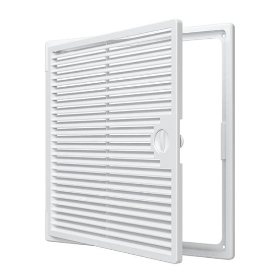 Решётка-дверца 300*300, накладная с ручкой-задвижкой "ДЕКОФОТ" пластмассовая белая