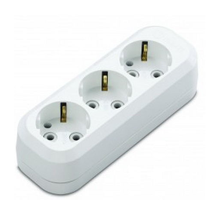 Колодка с заземлением, 3 гнезда, IP20, Пересвет