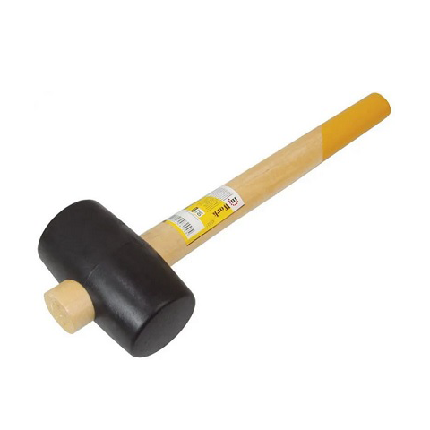 Киянка резиновая  черная 340г, деревянная ручка