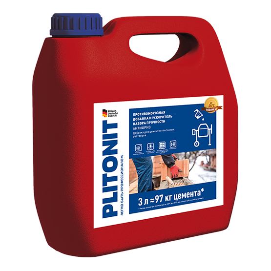 Противоморозная добавка для растворов "Плитонит Антифриз", 3л