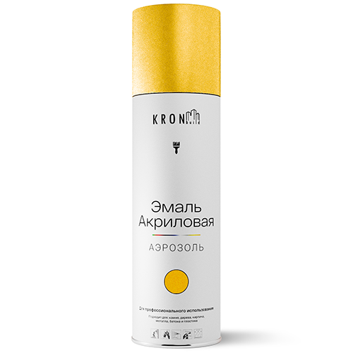 Эмаль аэрозольная золото металлик акриловая, KRONbuild, 520мл