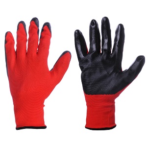 Перчатки красные, с  латексом