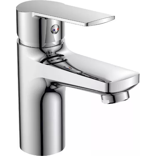 Смеситель для умывальника "RUSH Balearic BA3935-11", однорычажный, хром, с подводкой